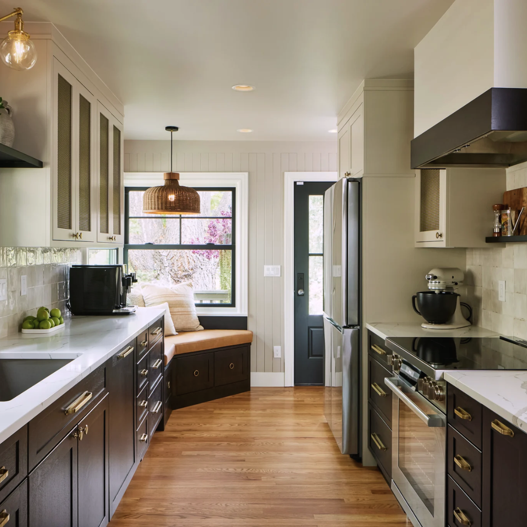 Modern galley kitchen in a rental property — Metro Detroit