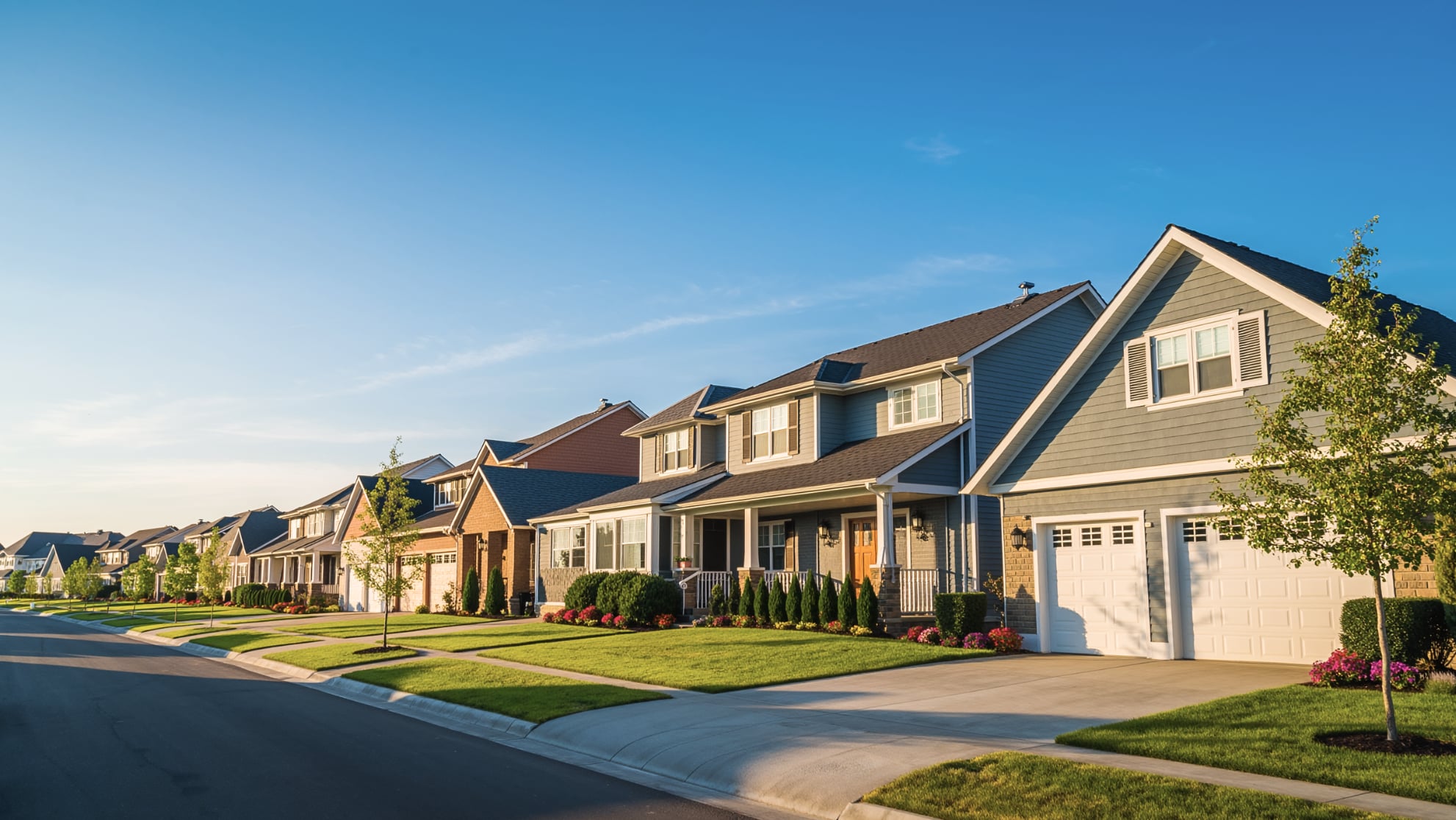 Quiet residential street in a Metro Detroit suburb — investment property territory
