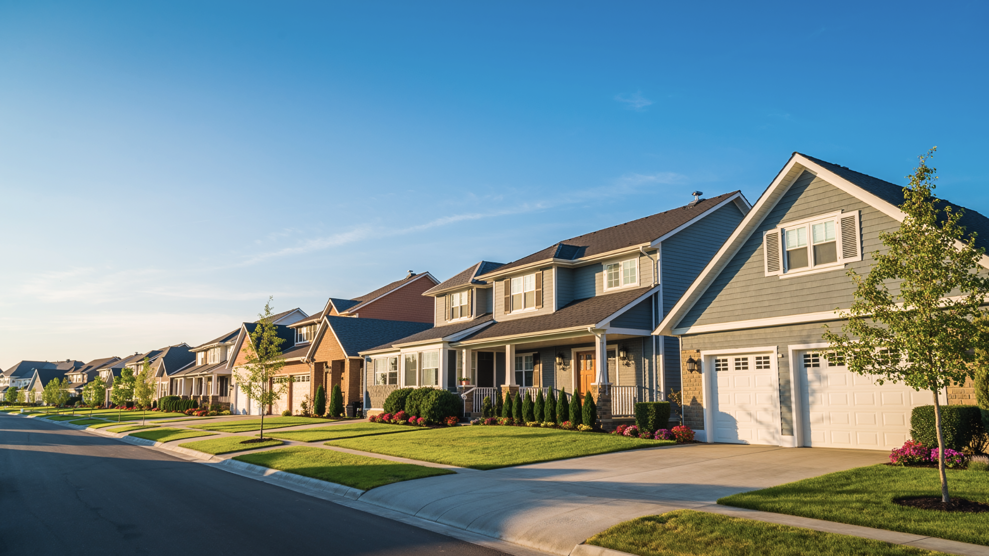 Quiet residential street in a Metro Detroit suburb — investment property territory